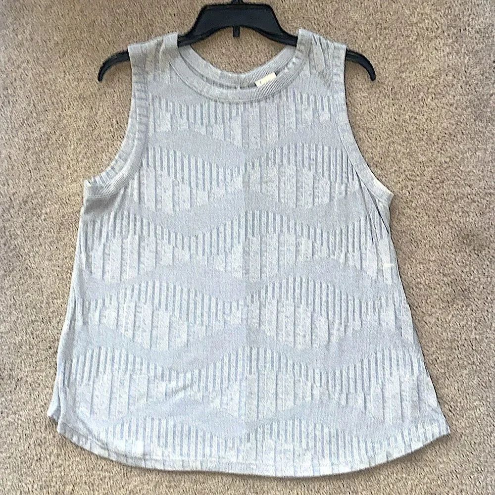 A New Day Sleeveless Blue Patterned Women's Top!